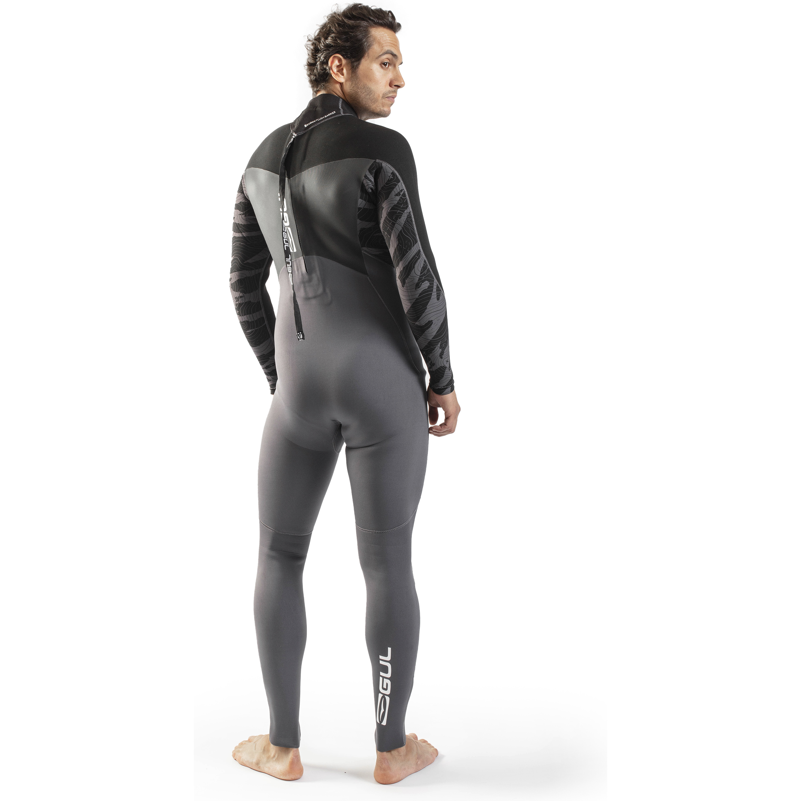 2025 Gul Mens Response 3/2mm GBS Back Zip Wetsuit RE1231-C1 - Black / Grey